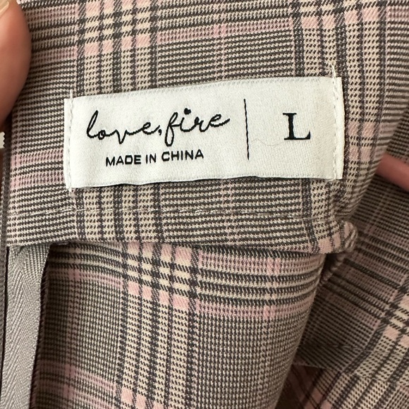 Love, Fire Pink and Gray Plaid Dress - Picture 4 of 4